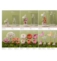 Bottiglia in vetro media decorata con fiori e farfalle linea Messaggi D'amore (A2502-AC)