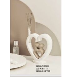 Profumatore cuore con coppia in gesso con kit essenza