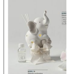 Profumatore elefante color fango con led e profumo con sacchetto (B3901a)