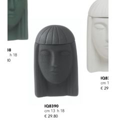 Portacandela viso in gres porcellanato nero (IQ8390)