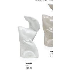 Scultura bacio bianco in porcellana lucida (IQ8122)