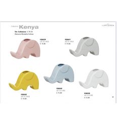 Portaoggetti elefante in porcellana lucida bianca (IQ8438)