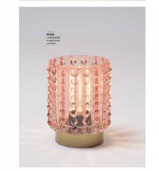 Lampada a led in vetro rosa (b7703)