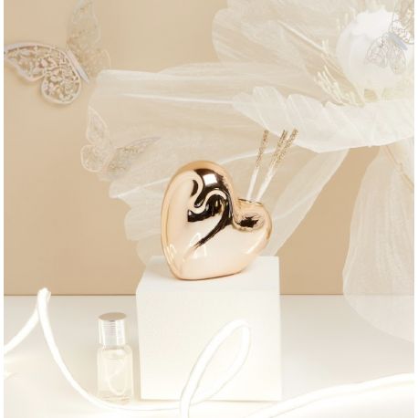 Diffusore profumatore cuore oro rosa (cl25121)