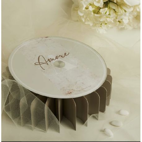Vassoio girevole con decoro AMORE (cl26047)
