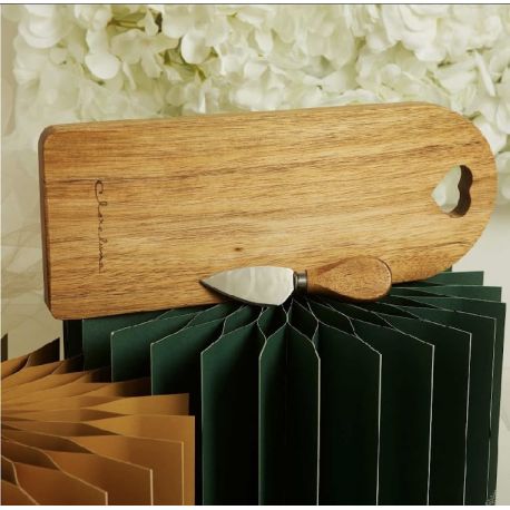 Tagliere acacia grande con coltellino (cl26063)