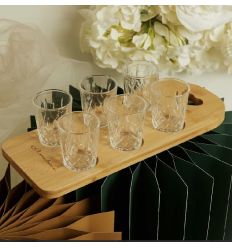 Vassoio bamboo con 6 bicchierini (cl26059)