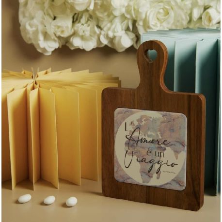 Tagliere acacia decoro mondo (cl26081)