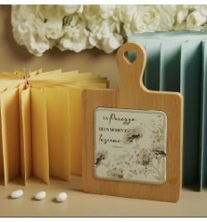 Tagliere acacia decoro floreale verde (cl26083)