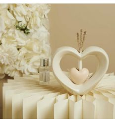 Diffusore cuore in ceramica con cuore tortora (cl26113)