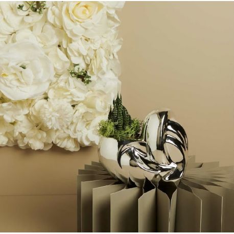 Portapianta cuore intrecciato in argento (cl26135)