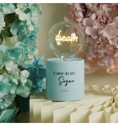 Lampada led azzurra con luce scritta dream (cl26145)
