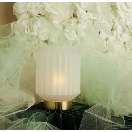 Lampada piccola plissettata bianca (cl26151)