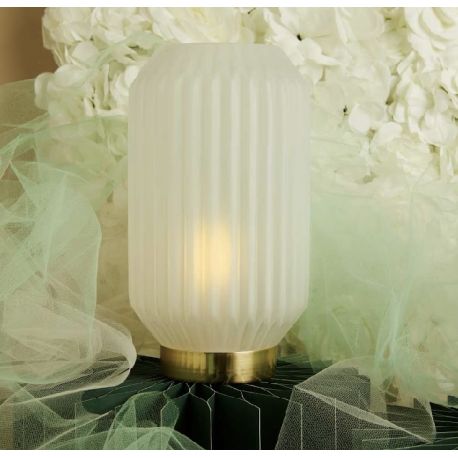 Lampada grande plissettata bianca (cl26152)