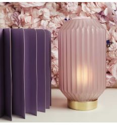 Lampada grande plissettata lilla (cl26172)