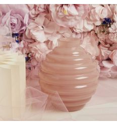 Vaso in vetro tondo piccolo rosa (cl26185)
