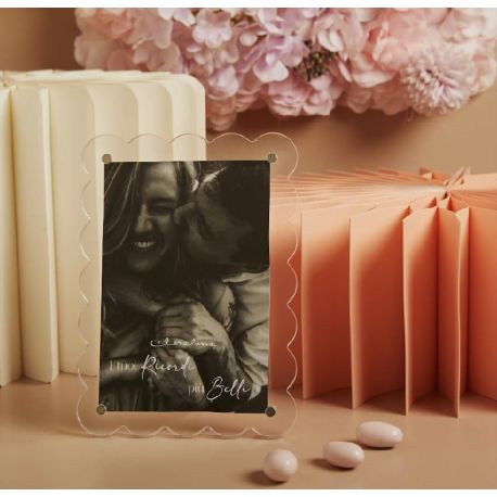 Portafoto nuvoletta bianco in plexyglass senza cuore (cl26315)