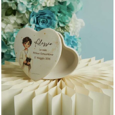 Scatola cuore ragazzo comunione (cl26364)