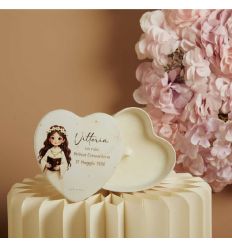 Scatola cuore con candela ragazza comunione (cl26374cand)
