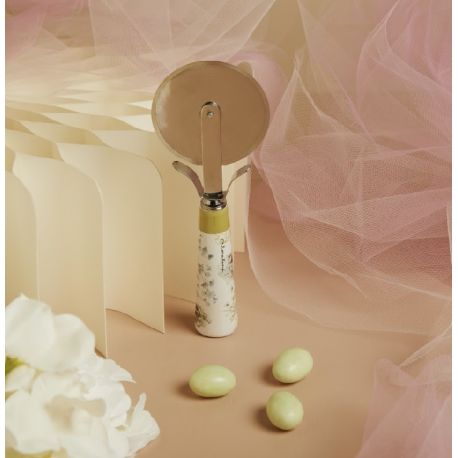 Tagliapizza decoro floreale verde (cl26022)