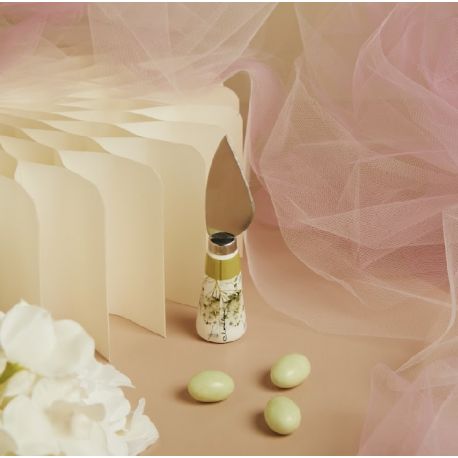 Coltellino da formaggio decoro verde (cl26006)