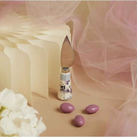 Coltellino da formaggio decoro lilla (cl26007)