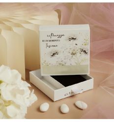 Scatolina confettata con fiori verdi (26026)