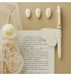 Segnalibro cuore bianco con penna (cl26412)