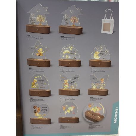 Lampada led con plexy cuore con sposini (C5709)